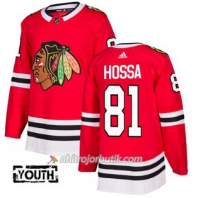 Barn Ishockey Chicago Blackhawks Tröja Marian Hossa 81 Adidas 2017-2018 Röd Authentic
